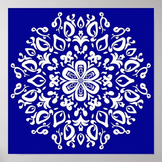 Sapphire Mandala Poster (Front)