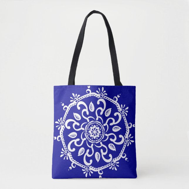 Sapphire Mandala Tote Bag (Front)