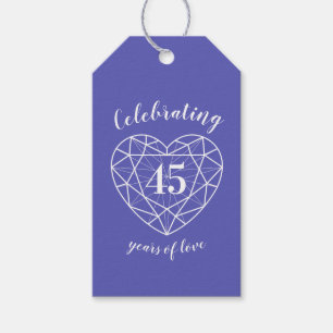 Sapphire mariage anniversaire 45e étiquettes cadea