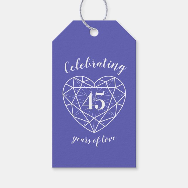 Sapphire mariage anniversaire 45e étiquettes cadea (Devant)