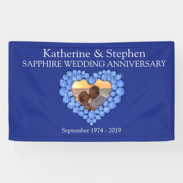 Sapphire Mariage anniversaire bannière bleue (Horizontal)