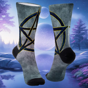 Sapphire Pentagram: The Portal to Divine Wisdom Socks