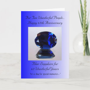 Sapphire Personalised 65th Wedding Anniversary Card