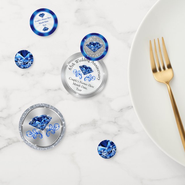 Sapphire Personalized 65th Anniversary Confetti (Group)