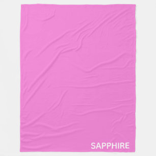 Sapphire pink color name fleece blanket