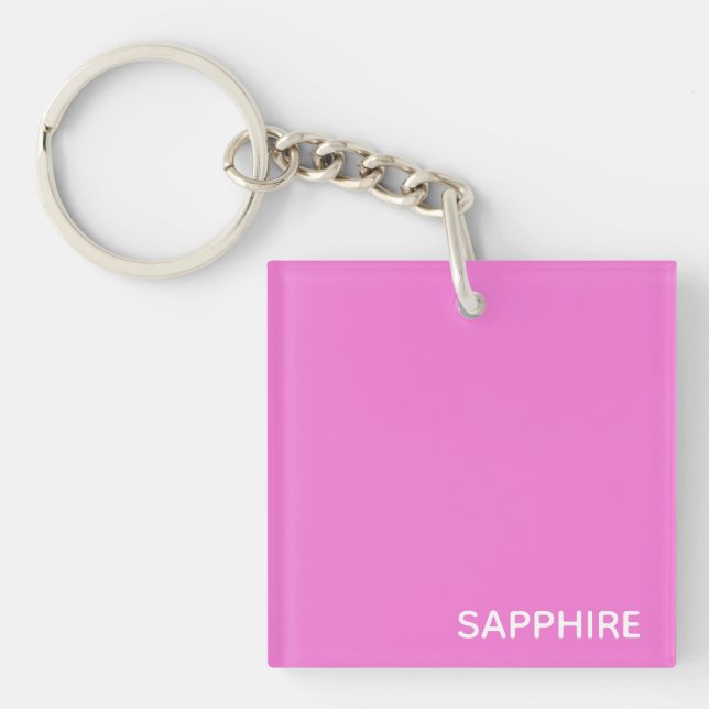 Sapphire pink color name keychain (Front)