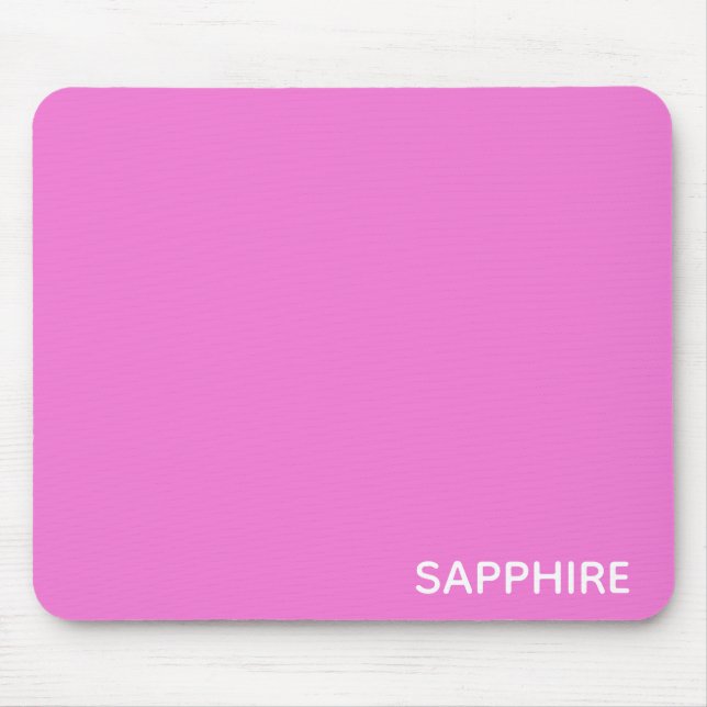 Sapphire pink color name mouse pad (Front)