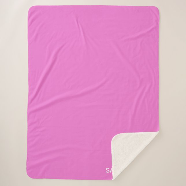 Sapphire pink color name sherpa blanket (Front)
