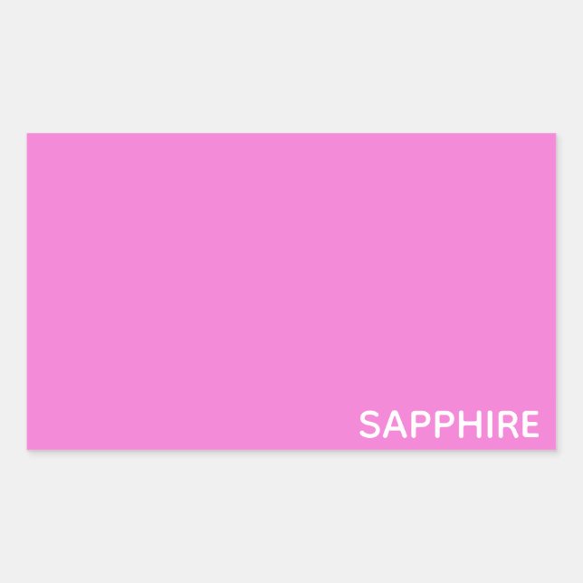Sapphire pink color name sticker (Front)