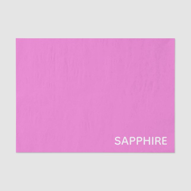 Sapphire pink color name tissue paper (Front)