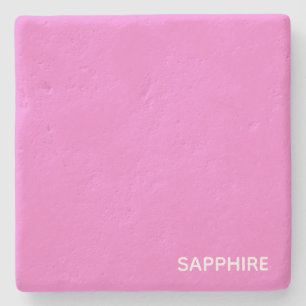 Sapphire pink colour name stone coaster