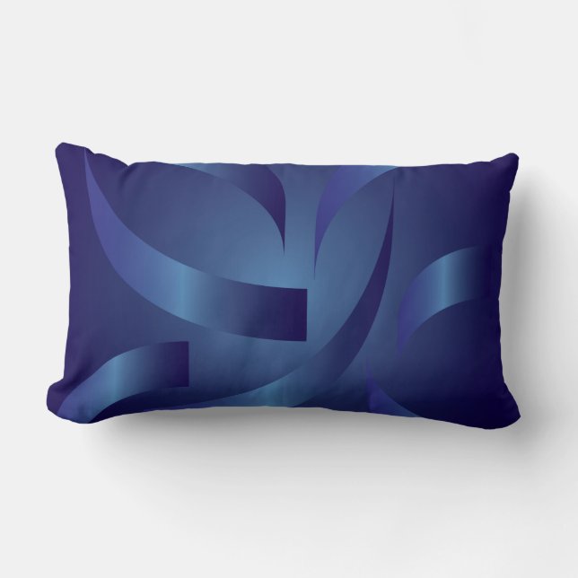sapphire ribbons lumbar pillow (Front)