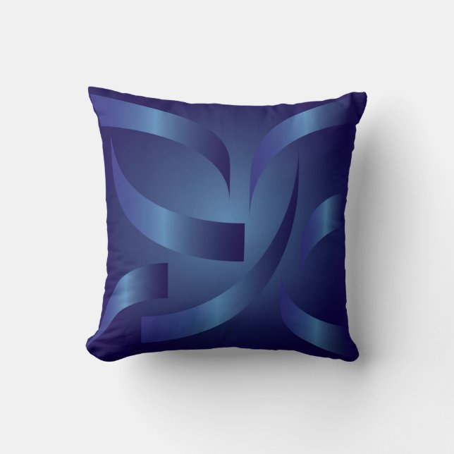 sapphire ribbons throw pillow (Front)