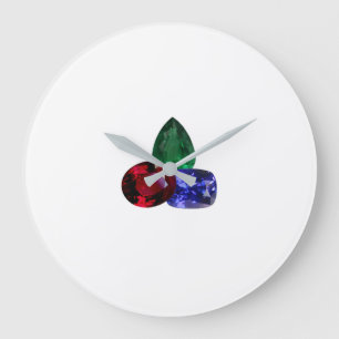 Sapphire Ruby Emerald Gemstone Grande horloge