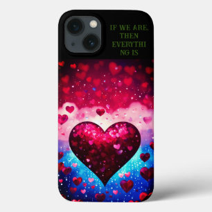 Sapphire Sky with Garnet Hearts: Empowering Art - iPhone 13 Case
