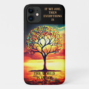 Sapphire Sky with Garnet Hearts: Empowering Art - iPhone 11 Case