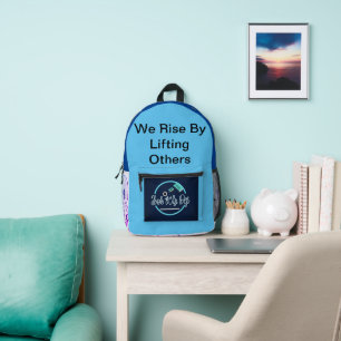 Sapphire Sky with Garnet Hearts: Empowering Art - Printed Backpack