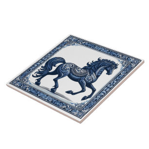 Sapphire Stallion: Botanical Grace Tile