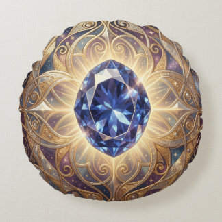 Sapphire – The Stone of Truth and Wisdom Round Pillow