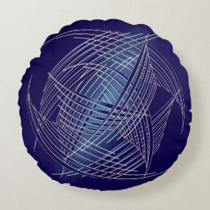 Sapphire threads sphere round pillow