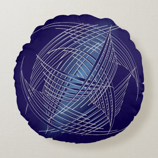 Sapphire threads sphere round pillow (Front)