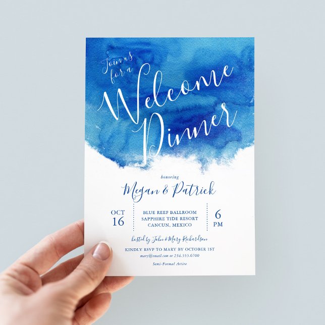Sapphire Tide Mariage Bienvenue Dîner Invitation (Créateur téléchargé)