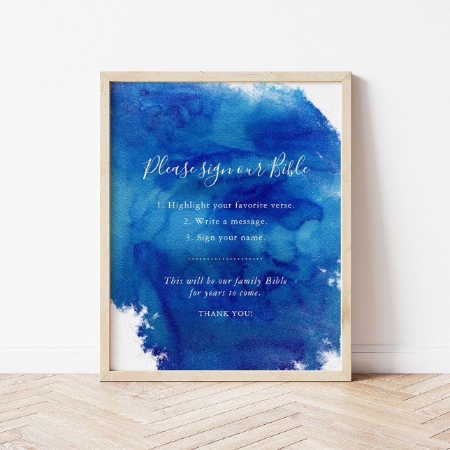Sapphire Tide Wedding Guestbook Bible Sign (Creator Uploaded)