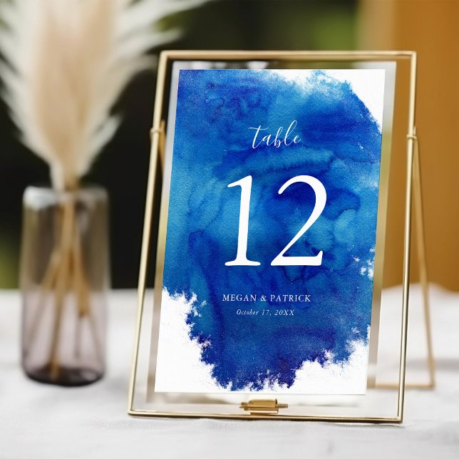 Sapphire Tide Wedding Table Numbers Guest Names (Creator Uploaded)