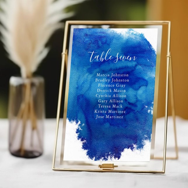 Sapphire Tide Wedding Table Numbers Guest Names (Creator Uploaded)