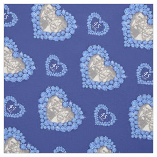 Sapphire wedding anniversary custom photo pattern fabric