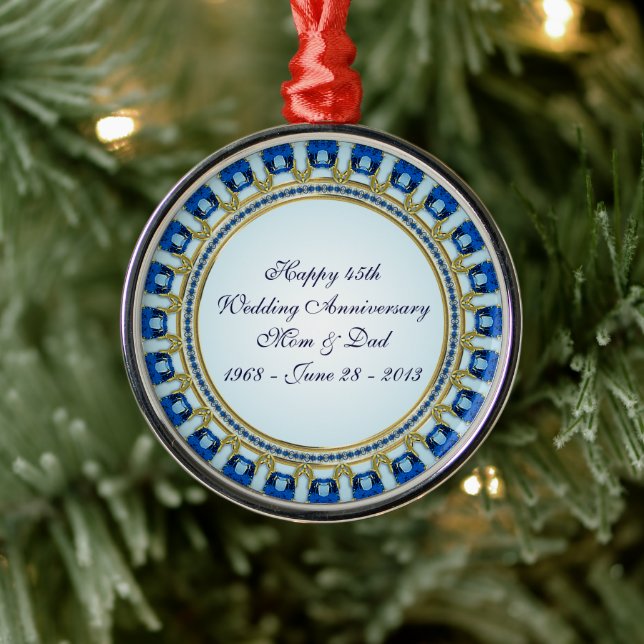 Sapphire Wedding Anniversary Ornament (Tree)