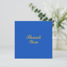 Sapphire Wedding Blue and Gold Thank You Card