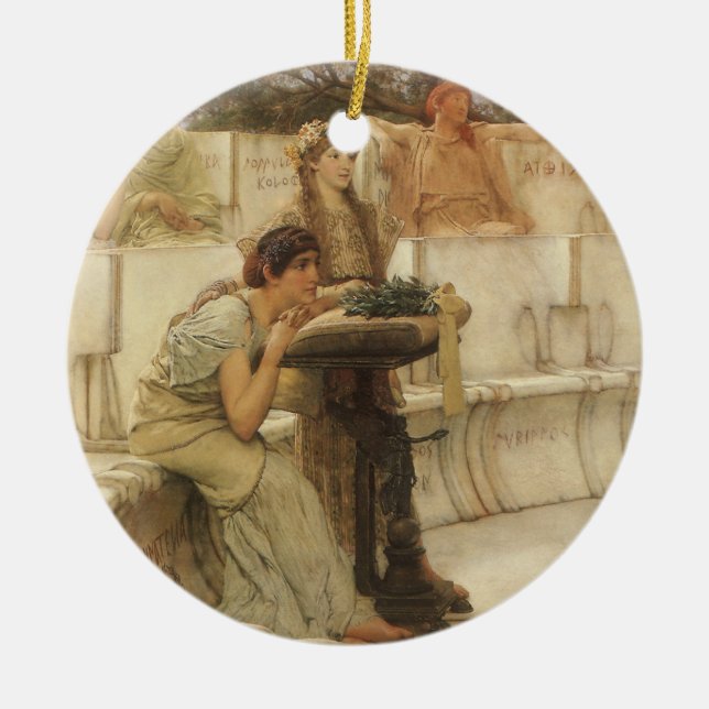 Sappho and Alcaeus by Sir Lawrence Alma Tadema Ceramic Ornament (Front)
