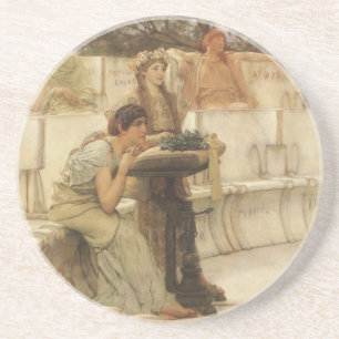 Sappho and Alcaeus by Sir Lawrence Alma Tadema Coaster