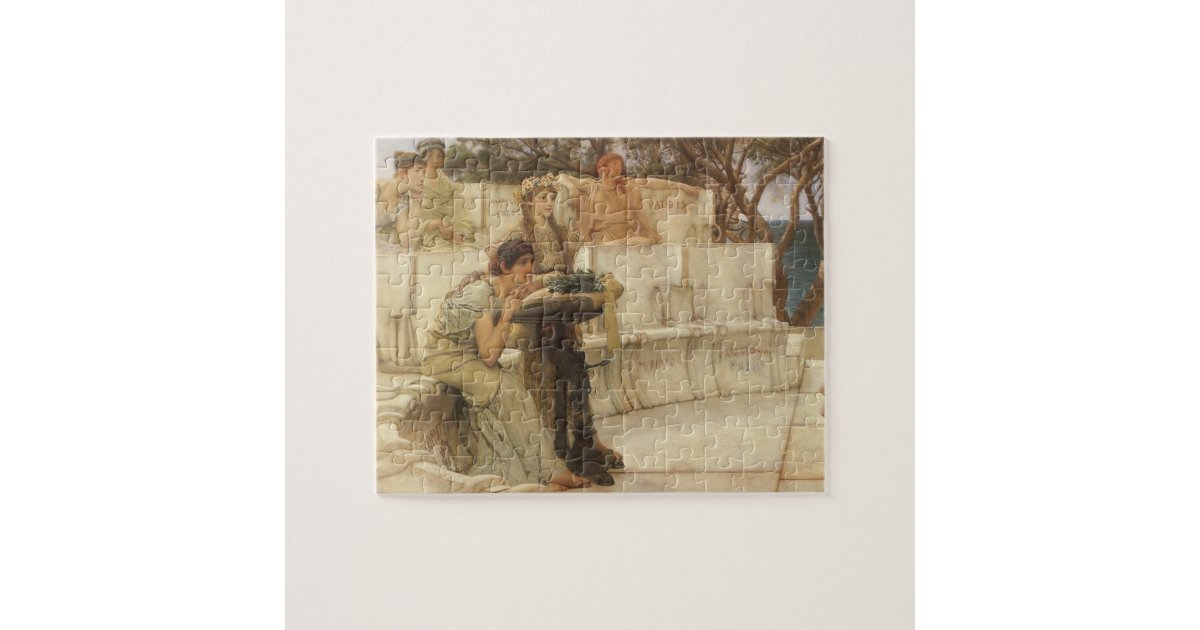 Sappho and Alcaeus by Sir Lawrence Alma Tadema Jigsaw Puzzle Zazzle.ca