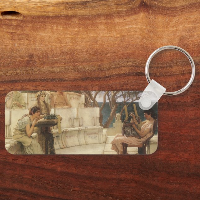 Sappho and Alcaeus by Sir Lawrence Alma Tadema Keychain (Front)