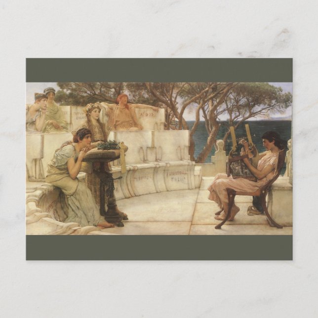 Sappho and Alcaeus by Sir Lawrence Alma Tadema Postcard (Front)