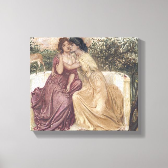 Sappho and Erinna in a Greek Garden (Lesbian Love) Canvas Print (Front)
