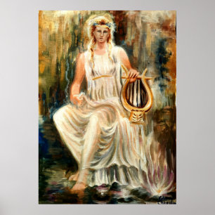 Sappho and her Lydian lyre Poster
