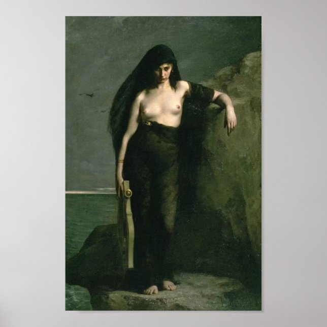 Sappho By Charles Auguste Mengin Poster (Front)