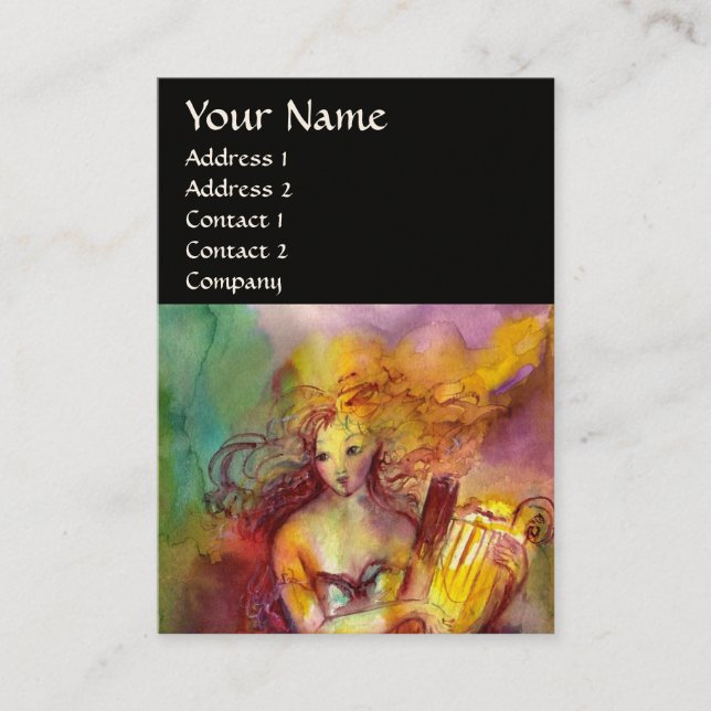 SAPPHO,DANCE MUSIC AND POETRY,Black Business Card (Front)