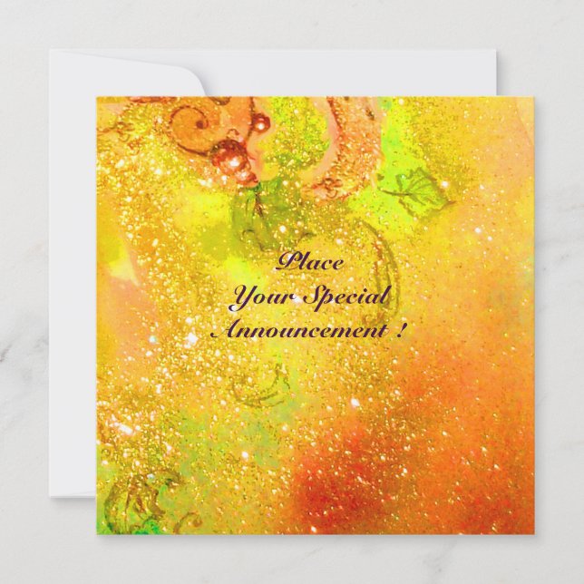 SAPPHO ,DANCE ,MUSIC AND POETRY, Gold Sparkles Announcement (Front)