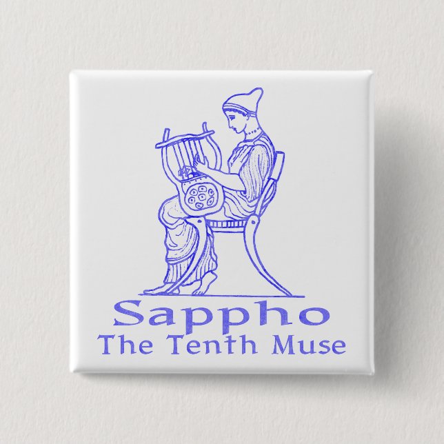 Sappho: The Tenth Muse 2 Inch Square Button (Front)