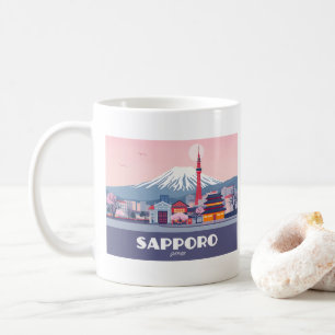 Sapporo Japan Hokkaido Cityscape Pastel Travel Coffee Mug