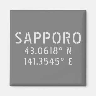 Sapporo Latitude & Longitude Coordinates Magnet