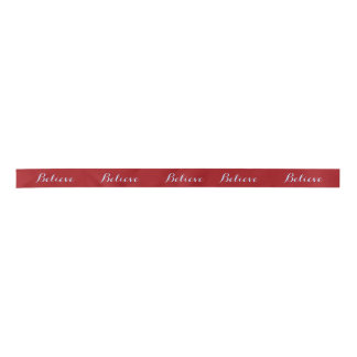 Sara Custom Matching Ribbon Believe Red Satin Ribbon