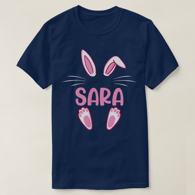SARA Easter Bunny Funny Novelty Womens Custom Name T-Shirt (Design Front)
