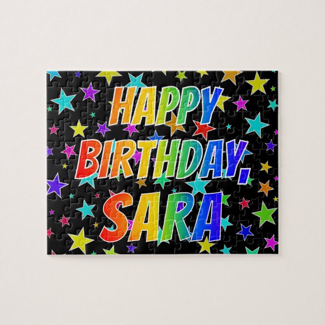 "SARA" First Name, Fun "HAPPY BIRTHDAY" Jigsaw Puzzle (Horizontal)