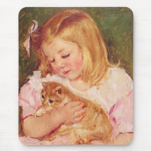 Sara Holding a Cat (by Mary Cassatt) Mouse Pad