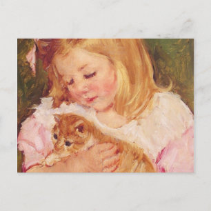 Sara Holding a Cat, Mary Cassatt Postcard